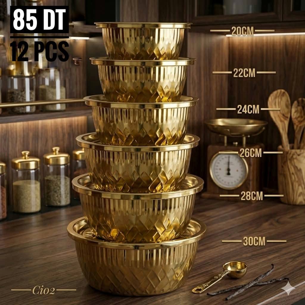 Ensemble 6 Plateaux avec Couvercles (12 Pièces)