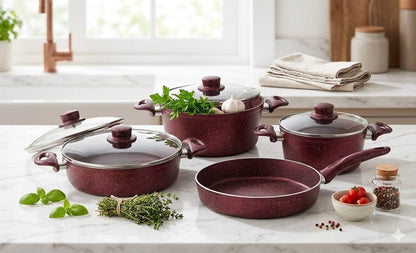 Batterie de cuisine Granite antiadhésive – 7 pièces